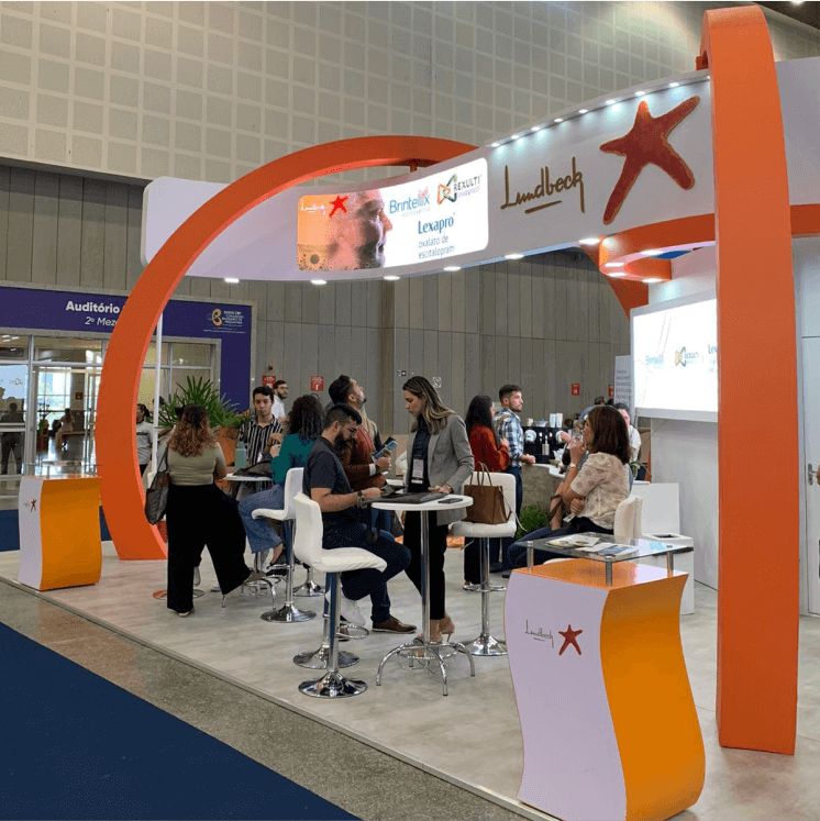 Estande da Lundbeck no congresso anual de psiquiatria, em Fortaleza – CE